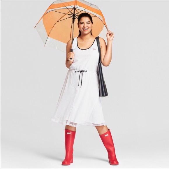 Hunter Mesh Aline White Dress E 156-7 - Picture 3 of 8